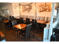 Martin meallet o.a. complete set restaurantmeubilair - 4 treinzitbanken - 24 restaurantstoelen en 14 restauranttafels