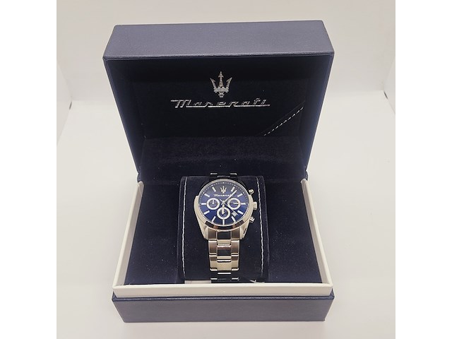 Maserati attrazione blue chronograaf herenhorloge - afbeelding 3 van  8