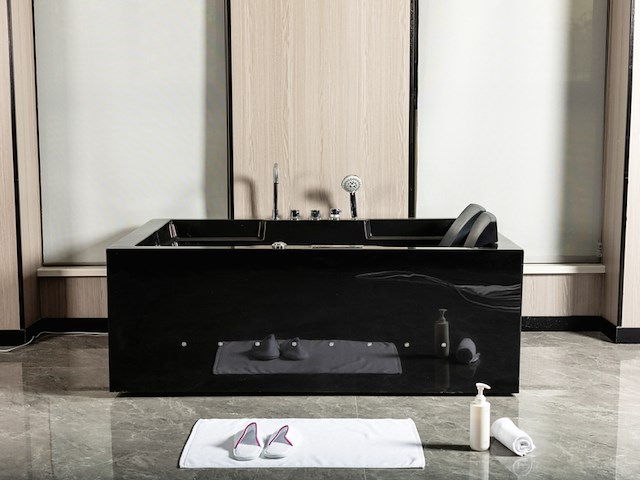 Massagebad vonato, 2 persoons hoek, zwart - afbeelding 4 van  10