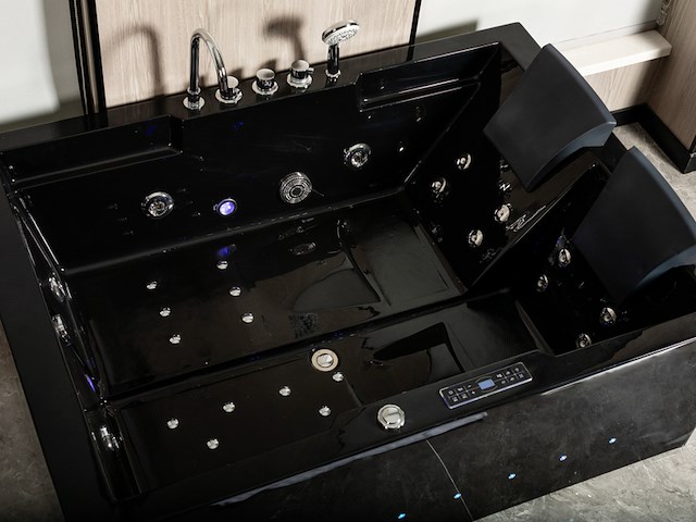 Massagebad vonato, 2 persoons hoek, zwart - afbeelding 6 van  10