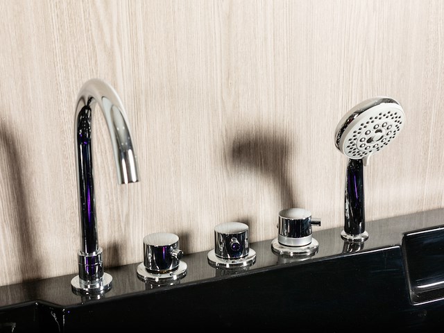 Massagebad vonato, 2 persoons hoek, zwart - afbeelding 8 van  10