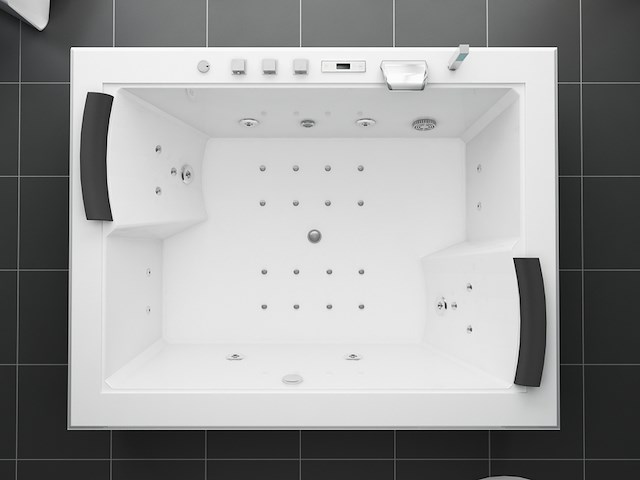 Massagebad vonato, half vrijstaand, hoogglans wit - afbeelding 4 van  5