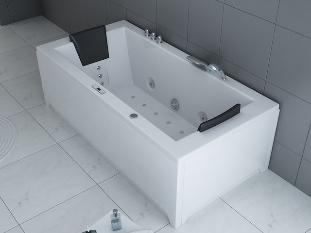 Massagebad vonato, half vrijstaand, wit - afbeelding 3 van  10