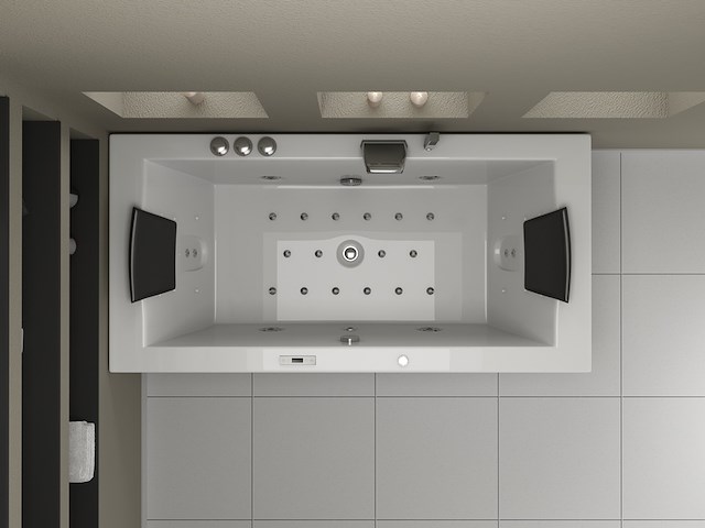 Massagebad vonato, half vrijstaand, wit - afbeelding 10 van  10