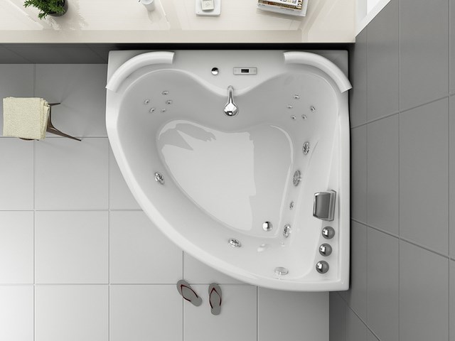 Massagebad vonato, hoekbad, hoogglans wit - afbeelding 3 van  3