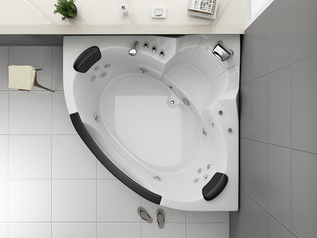 Massagebad vonato, hoekbad, hoogglans wit - afbeelding 3 van  3