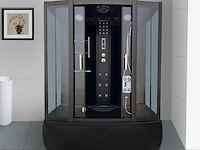 Massagebad vonato, met massagejets, zwarte cabine, wit bad - afbeelding 1 van  4