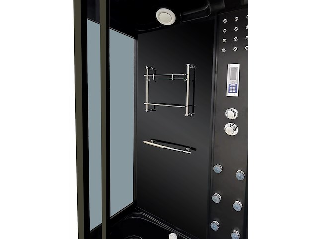 Massagebad vonato, met massagejets, zwarte cabine, wit bad - afbeelding 2 van  5