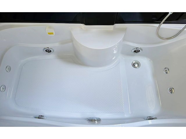 Massagebad vonato, met massagejets, zwarte cabine, wit bad - afbeelding 4 van  5