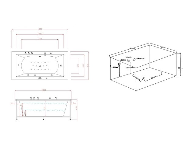 Massagebad vonato, salina, wit - afbeelding 6 van  16