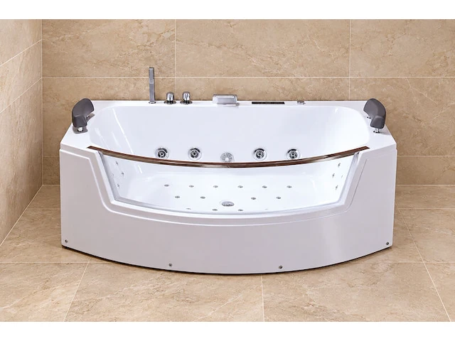 Massagebad / whirlpool, hoekopstelling, wit - afbeelding 4 van  4