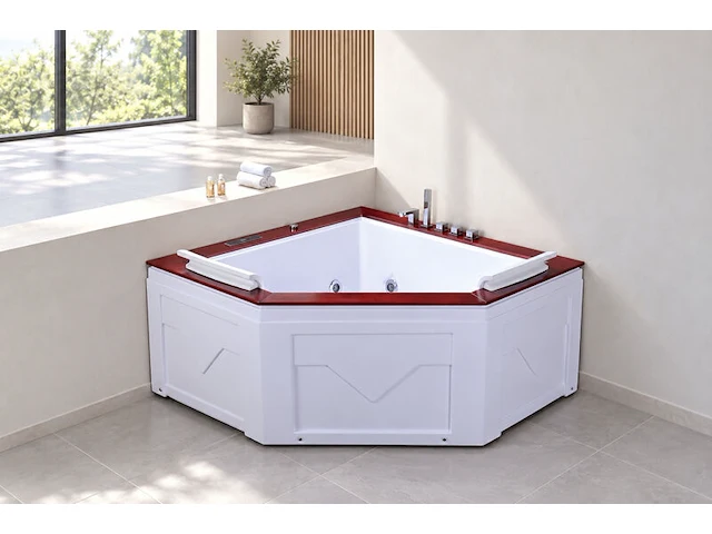 Massagebad / whirlpool, met venster, wit - afbeelding 1 van  4