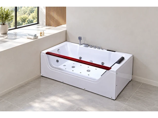 Massagebad / whirlpool, met venster, wit - afbeelding 1 van  4