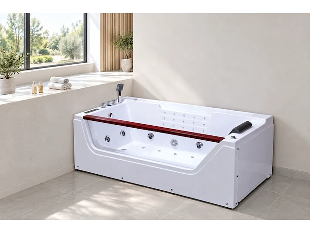 Massagebad / whirlpool, met venster, wit - afbeelding 1 van  4