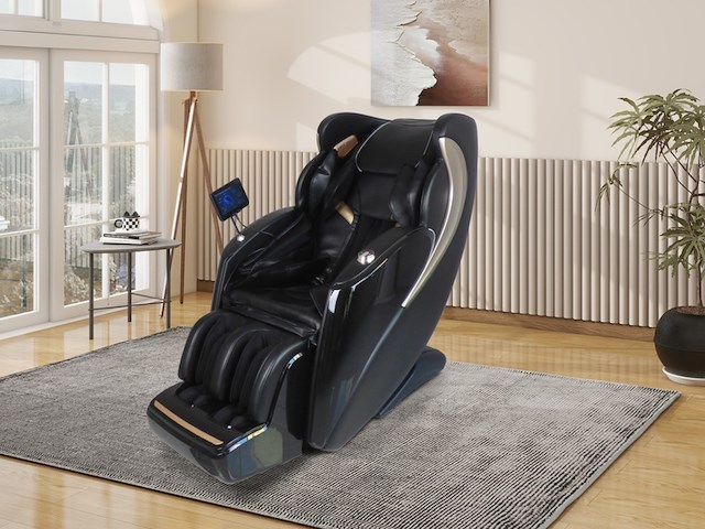 Massagestoel vonato lumora donkerblauw/zwart/gouden details - afbeelding 1 van  15