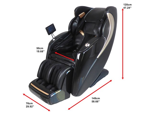 Massagestoel vonato, zero gravity, donkerblauw/zwart/gouden details - afbeelding 9 van  15