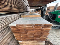 Massaranduba damwand-/ paardenbox profiel 2000x145x28mm (85x) - afbeelding 1 van  2