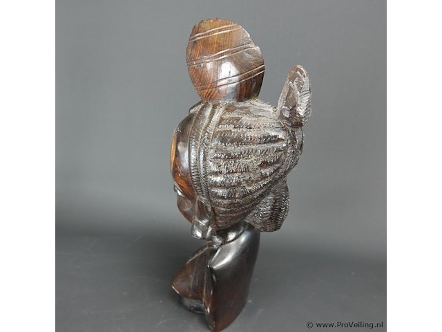 Massief ebben?houten afrikaanse buste - afbeelding 3 van  5