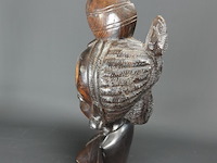 Massief ebben?houten afrikaanse buste - afbeelding 3 van  5