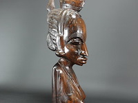 Massief ebben?houten afrikaanse buste - afbeelding 4 van  5