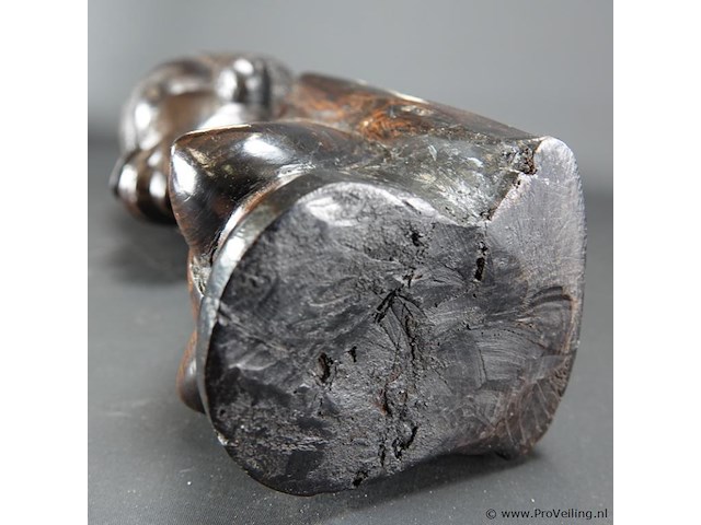 Massief ebben?houten afrikaanse buste - afbeelding 5 van  5