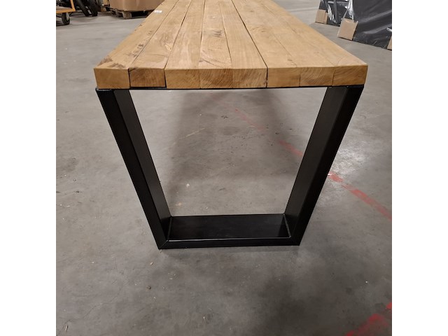 Massief eiken eetkamertafel, wood industries, bruin - afbeelding 4 van  26