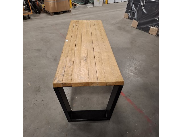 Massief eiken eetkamertafel, wood industries, bruin - afbeelding 5 van  26