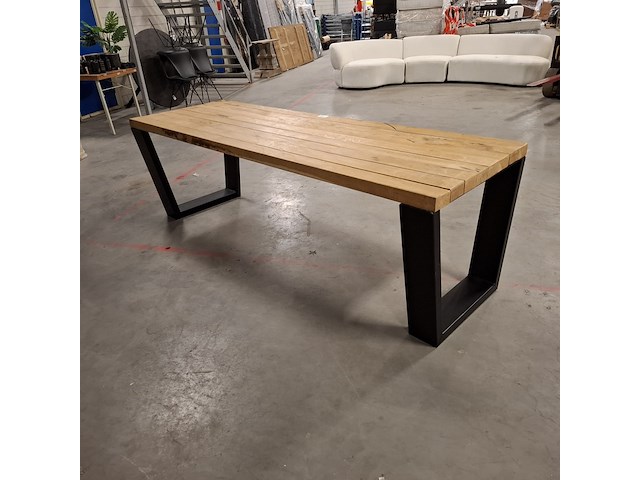 Massief eiken eetkamertafel, wood industries, bruin - afbeelding 9 van  26