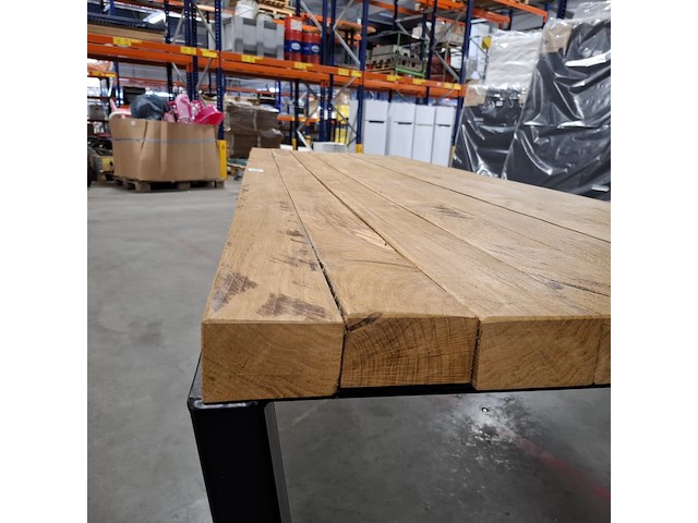 Massief eiken eetkamertafel, wood industries, bruin - afbeelding 17 van  26