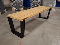 Massief eiken eetkamertafel, wood industries, bruin - afbeelding 12 van  26