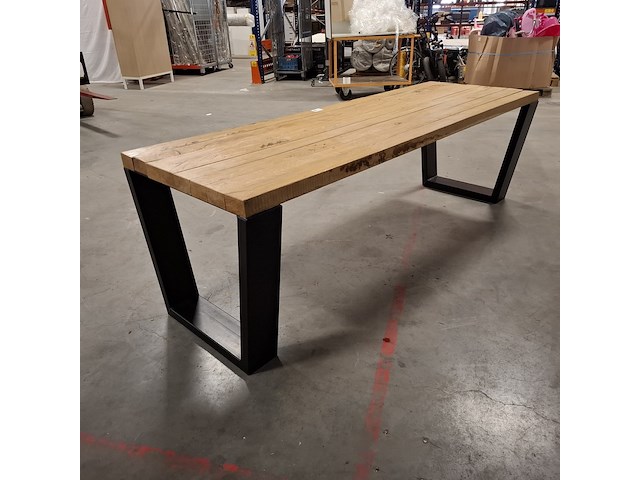 Massief eiken eetkamertafel, wood industries, bruin - afbeelding 23 van  26