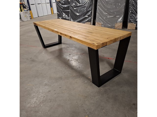 Massief eiken eetkamertafel, wood industries, bruin - afbeelding 25 van  26