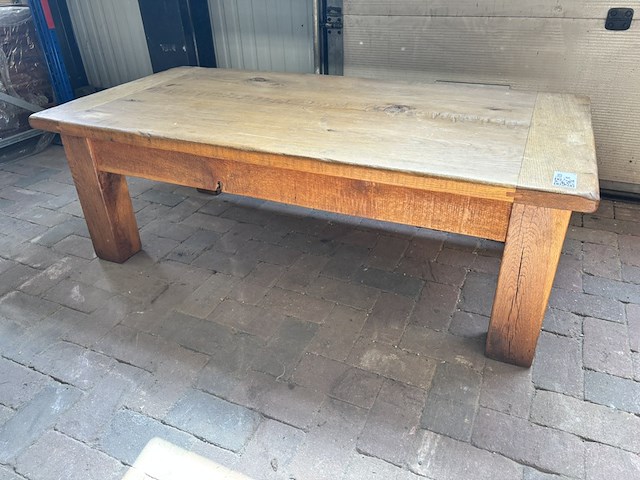 Massief eiken salontafel, rechthoekig, naturel / licht eiken - afbeelding 1 van  5