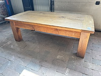 Massief eiken salontafel, rechthoekig, naturel / licht eiken - afbeelding 1 van  5