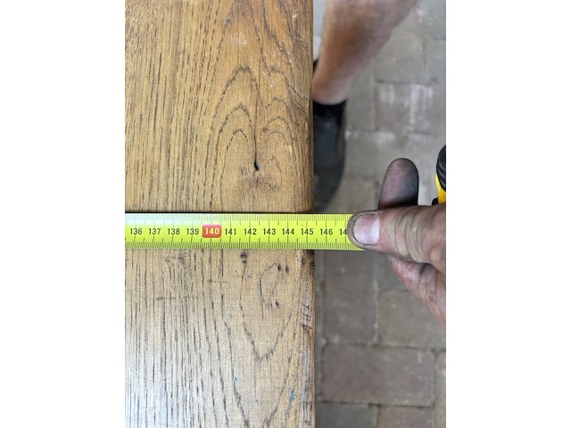 Massief eiken salontafel, rechthoekig, naturel / licht eiken - afbeelding 4 van  5