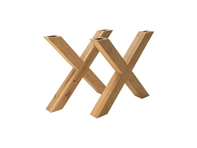 Massief eiken x poot ca 9x9cm - afbeelding 1 van  1