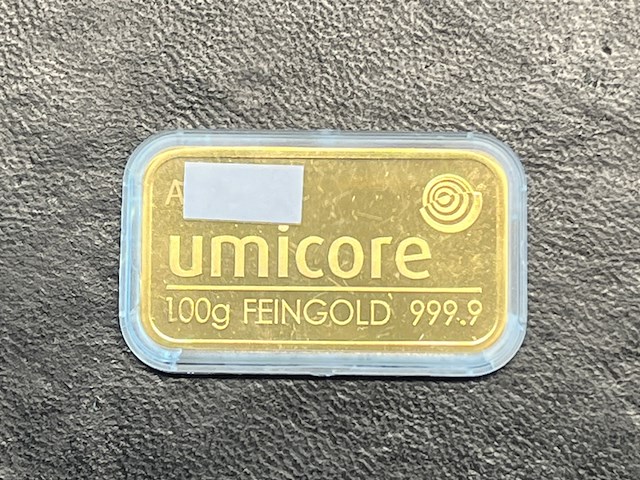 Massief gouden baar van 100 gram - afbeelding 1 van  3