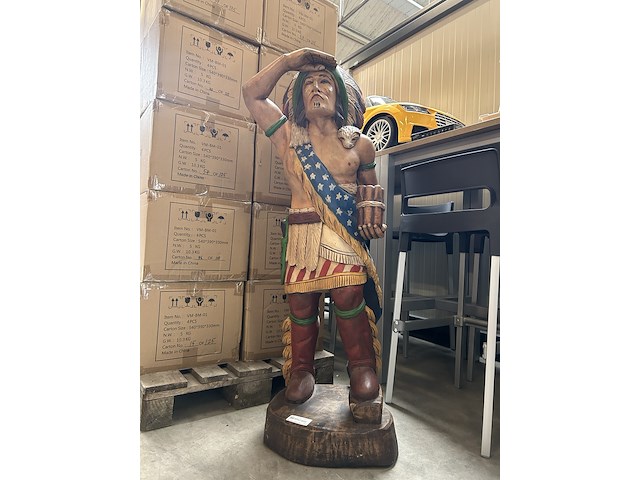 Massief houten beeld handgemaakt 130 cm - afbeelding 1 van  5