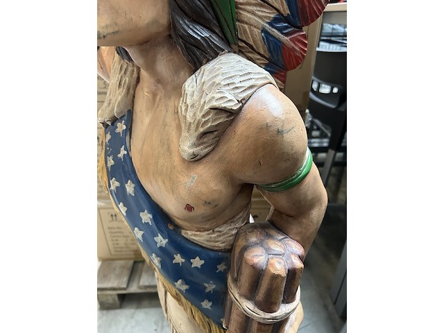 Massief houten beeld handgemaakt 130 cm - afbeelding 5 van  5