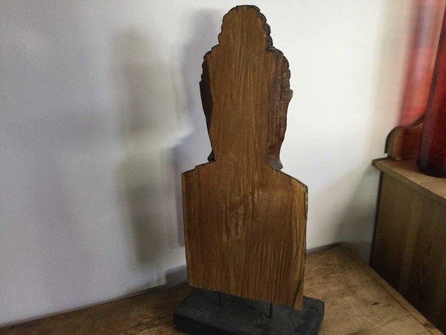 Massief houten boedha hoofd - afbeelding 3 van  3