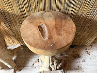 Massief houten boomstamkruk (4x) - afbeelding 9 van  12