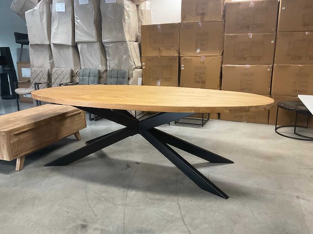 Massief houten eetkamertafel - afbeelding 1 van  12