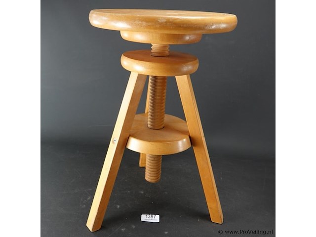 Massief houten (piano)kruk - afbeelding 1 van  4