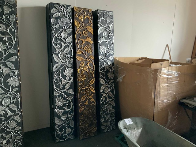 Massief houten wanddecoratie (3x) - afbeelding 1 van  1