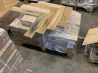 Massief visgraad oud eiken parketvloer (10,74 m2) - afbeelding 2 van  2