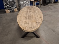 Massief vurenhouten eetkamertafel, wood industries, bruin - afbeelding 6 van  22