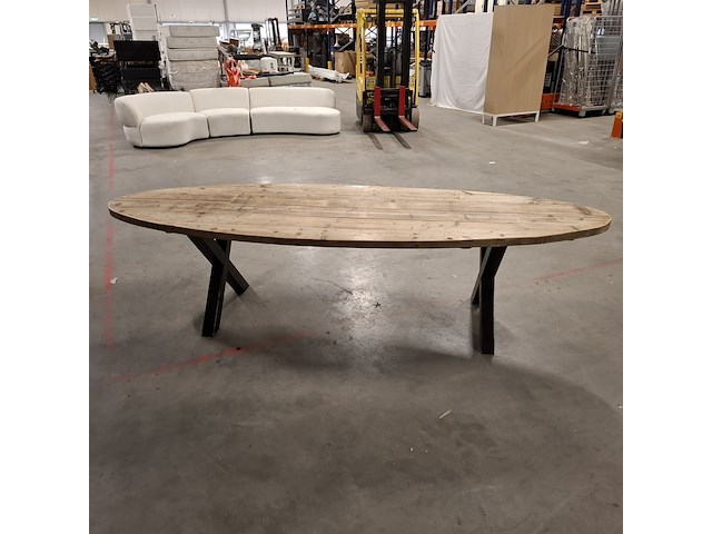 Massief vurenhouten eetkamertafel, wood industries, bruin - afbeelding 7 van  22