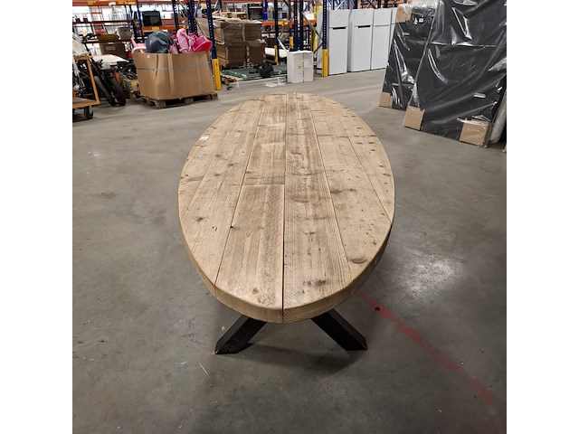 Massief vurenhouten eetkamertafel, wood industries, bruin - afbeelding 9 van  22