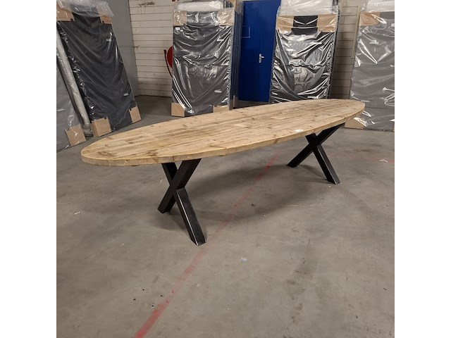 Massief vurenhouten eetkamertafel, wood industries, bruin - afbeelding 12 van  22