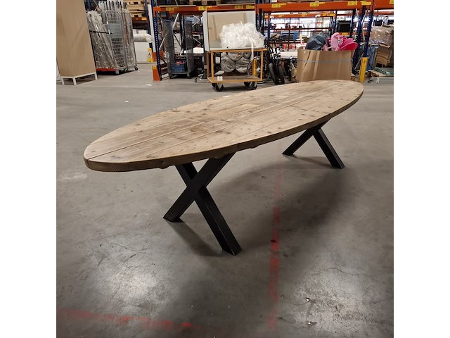 Massief vurenhouten eetkamertafel, wood industries, bruin - afbeelding 18 van  22